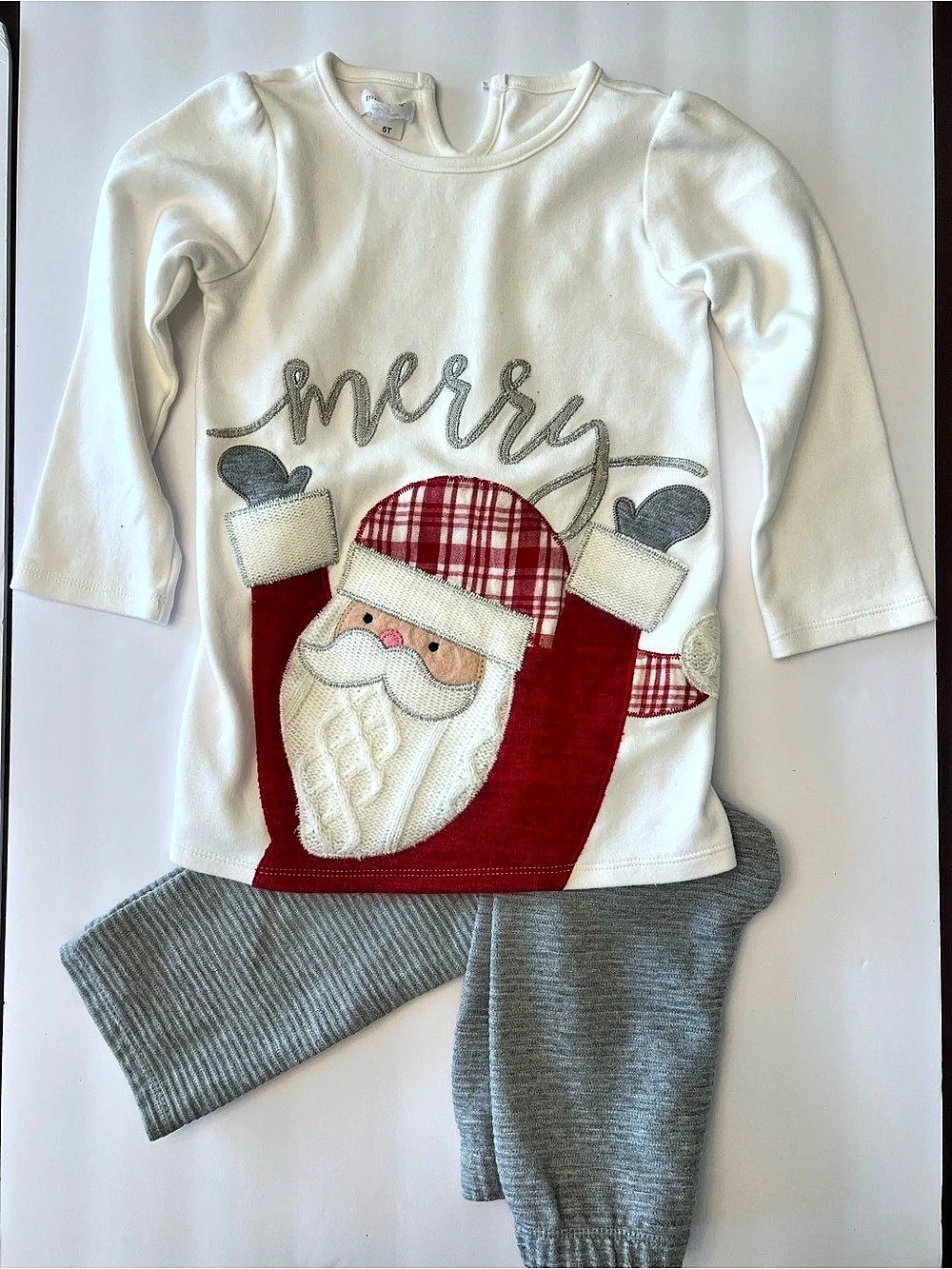 mud pie Kids Santa Applique Christmas Tunic and Legging Set Santa Applique